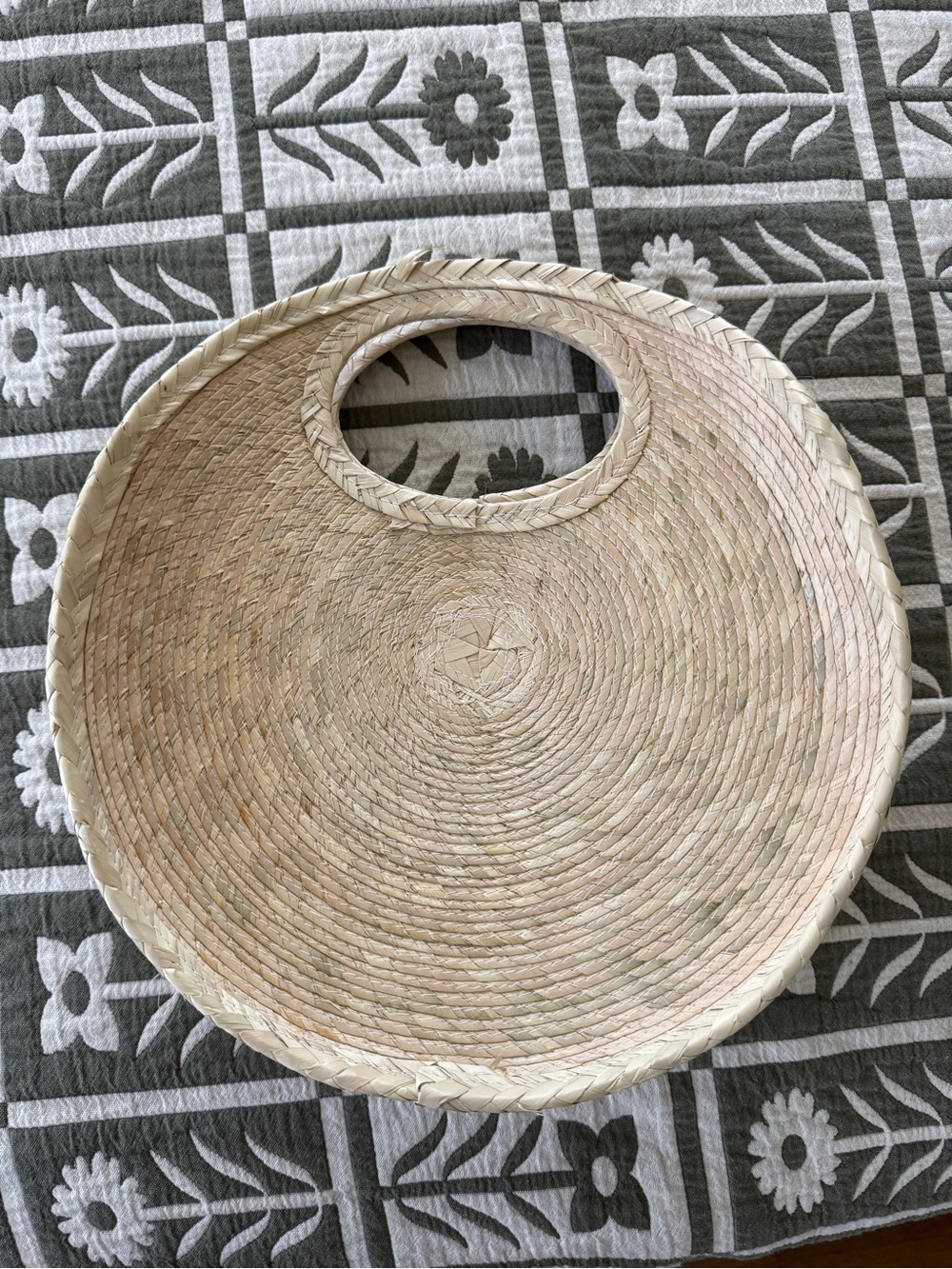 Woven straw circle bag
